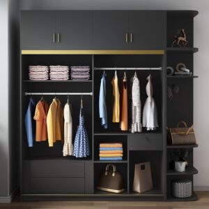 お洒落なワードローブ クローゼット 洋服 衣類 収納家具 ベッドルーム