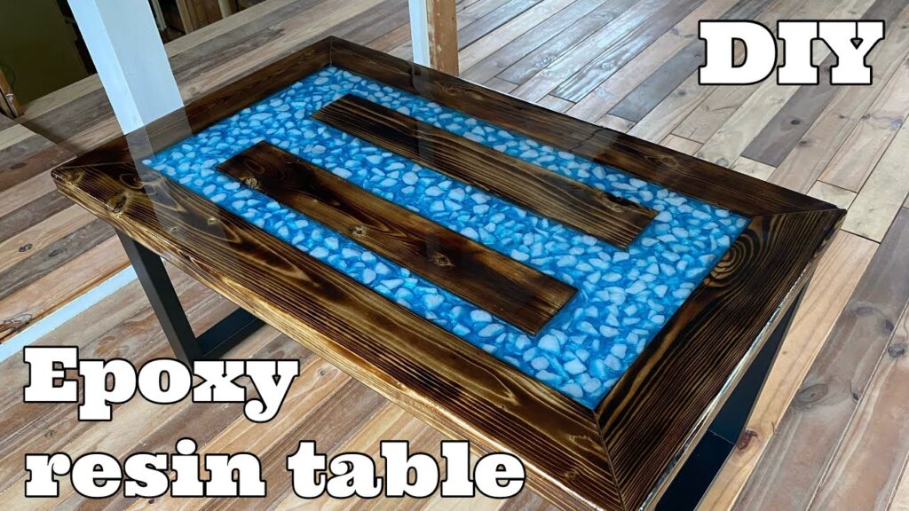 こんなレジンテーブル見たことない！・石入れてエポキシ樹脂を流し込み【Epoxy resin table DIY】How to make