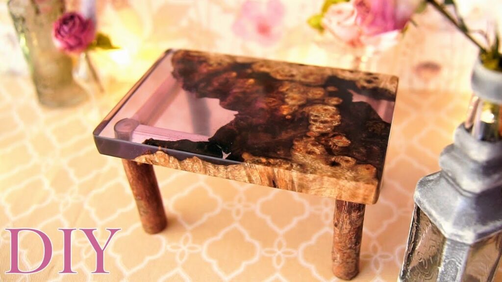 ウッドレジンテーブル＊ミニチュア＊作り方＊エポキシ樹脂＊DIY＊Wood resin table＊Epoxy resin＊