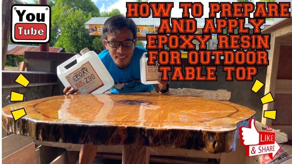 HOW TO PREPARE AND APPLY EPOXY RESIN FOR OUTDOOR TABLE TOP | DIY VIDEO