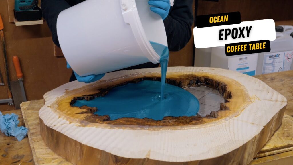 OCEAN BLUE EPOXY COFFEE TABLE
