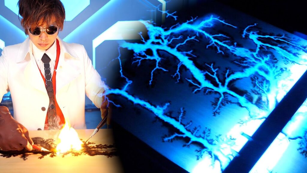 ついに2000Vの雷を【永久保存】したレジンテーブルを作成した！/ Lichtenberg Figure
