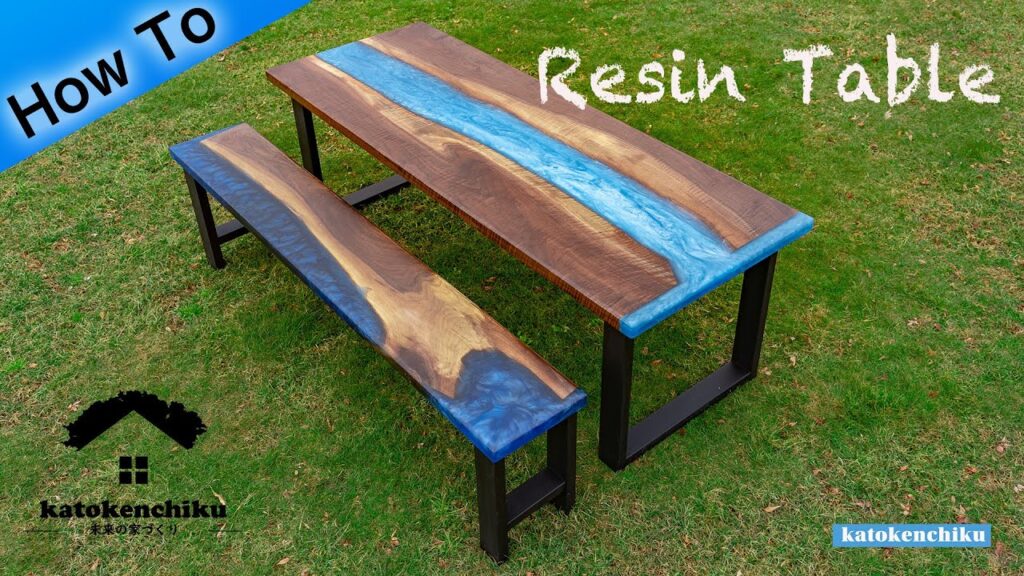 レジンを使って一枚板に レジンテーブル・リバーテーブル