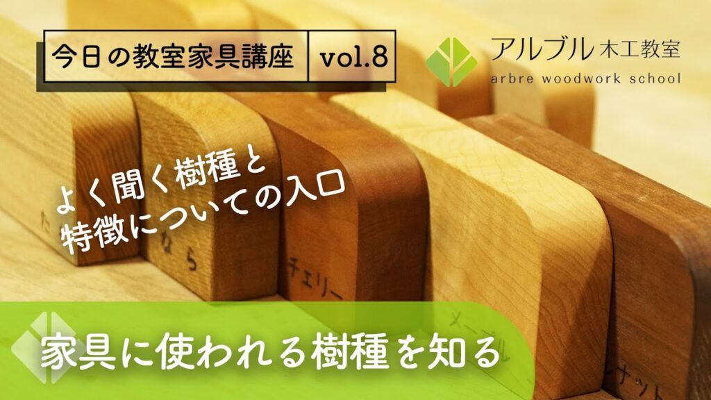 【家具に使われる樹種を知る】今日の教室家具講座 vol.8