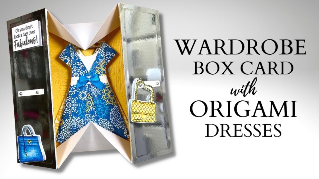 Wardrobe Box Card with Pretty Origami Dresses! 👗