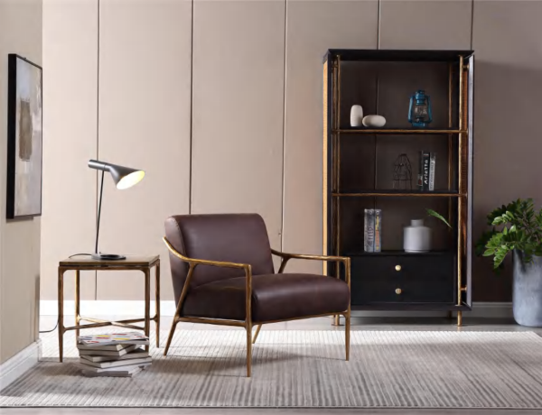 ヴィンテージ調の高級レザーチェア 高品質な革製椅子 おしゃれなデザインのオーダーメイド家具 カフェ喫茶店用ソファ
