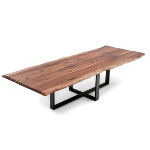 北米産のブラックウォールナットダイニングテーブル 特注サイズ・金属脚