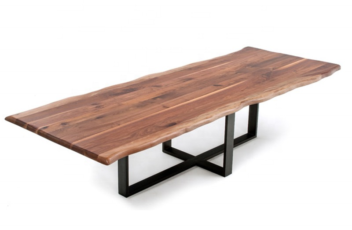 北米産のブラックウォールナットダイニングテーブル 特注サイズ・金属脚