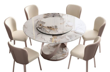 高級大理石の楕円テーブル 大理石ダイニングテーブル ターンテーブル付き ファミリー 中華料理店の食卓テーブル オーダーメイド家具