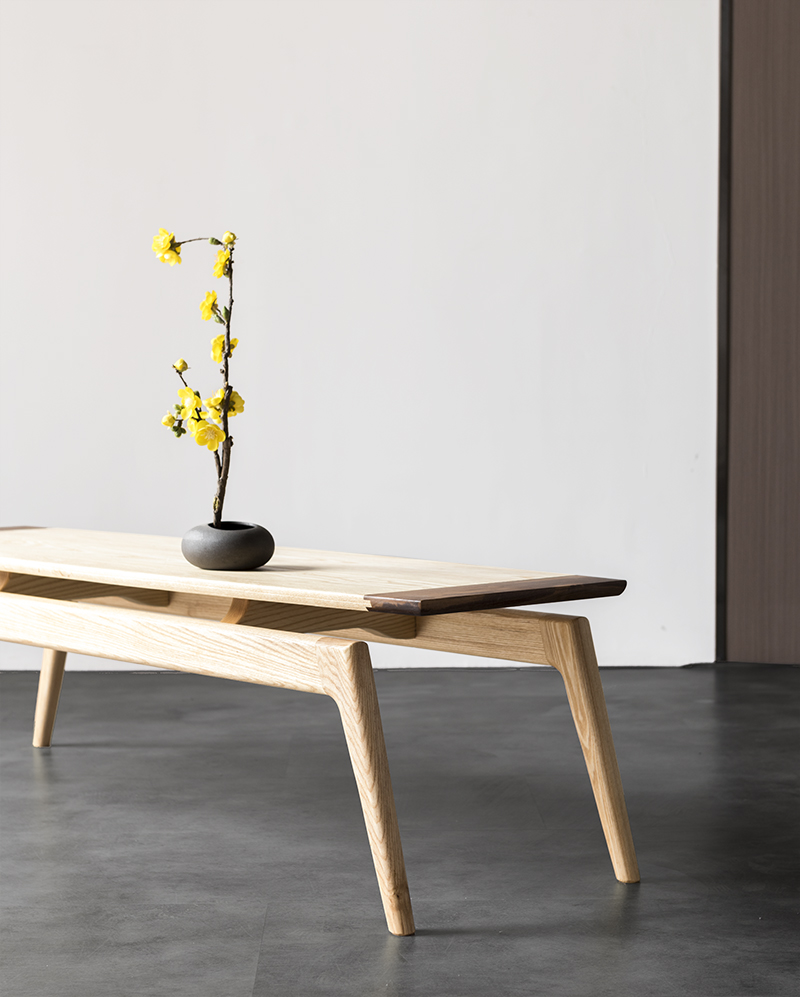 カニ脚デザインの無垢材ローテーブル 和風コーヒーテーブル インテリア家具 オーダーメイド家具 サイドテーブル (4)