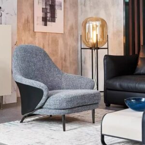 高級な座り心地の1人掛けソファ 背の高いおしゃれなチェア インテリア家具 オーダーメイドソファ リビング家具