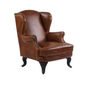 高級な王様チェア 革製の一人掛け椅子 アンティークデザインの椅子 オーダーメイド 寝室用家具