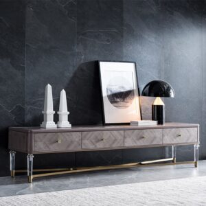 高級な木目調のリビングルームテレビスタンド インテリアデザイン 注文住宅のテレビ台