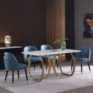 高級イタリアレストラン用の大理石ダイニングテーブル 家族向けダイニングテーブル イタリアンデザインの料理テーブル