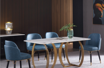 高級イタリアレストラン用の大理石ダイニングテーブル 家族向けダイニングテーブル イタリアンデザインの料理テーブル