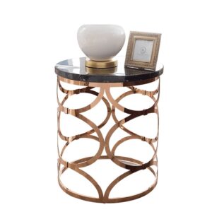 高級な大理石サイドテーブル ステンレススチール家具 ラウンドテーブル オシャレなインテリア