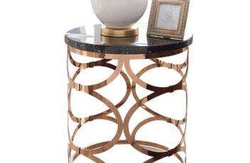 高級な大理石サイドテーブル ステンレススチール家具 ラウンドテーブル オシャレなインテリア