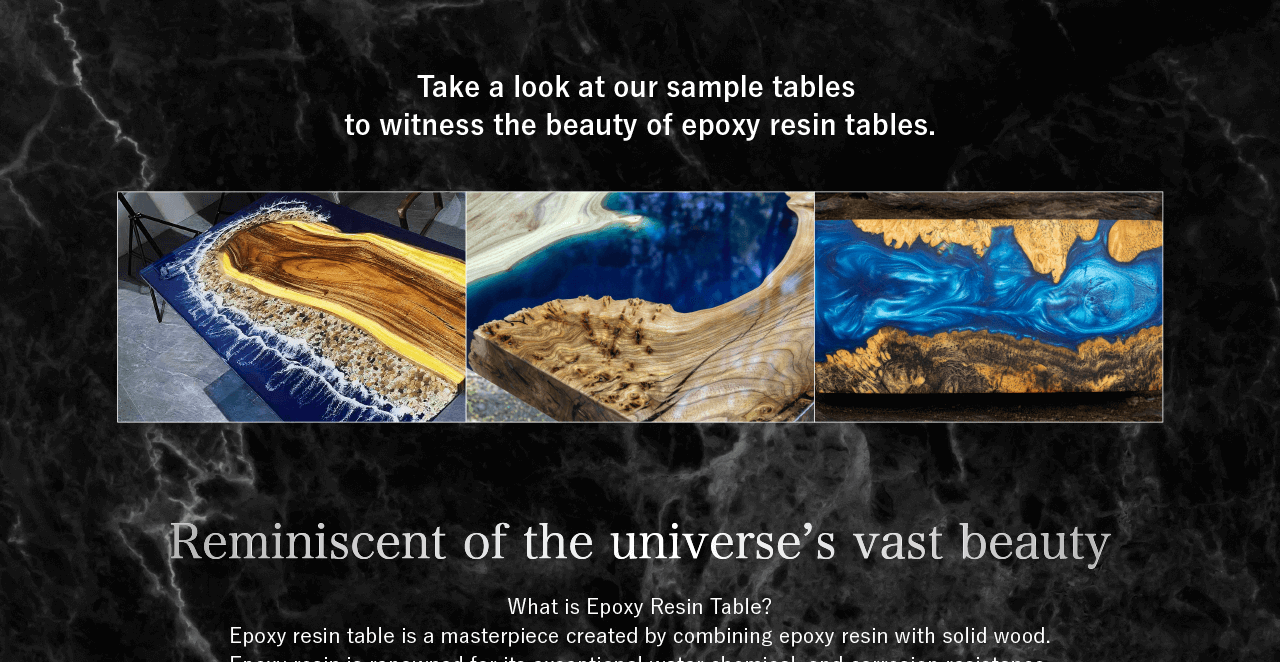 Take a look at our sample tables to witness the stunning beauty of epoxy resin tables.