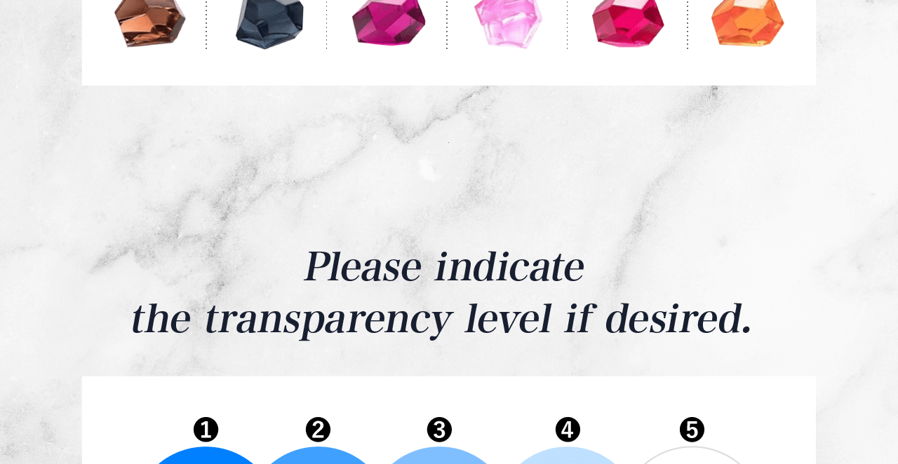 Please indicate the transparency level if desired.