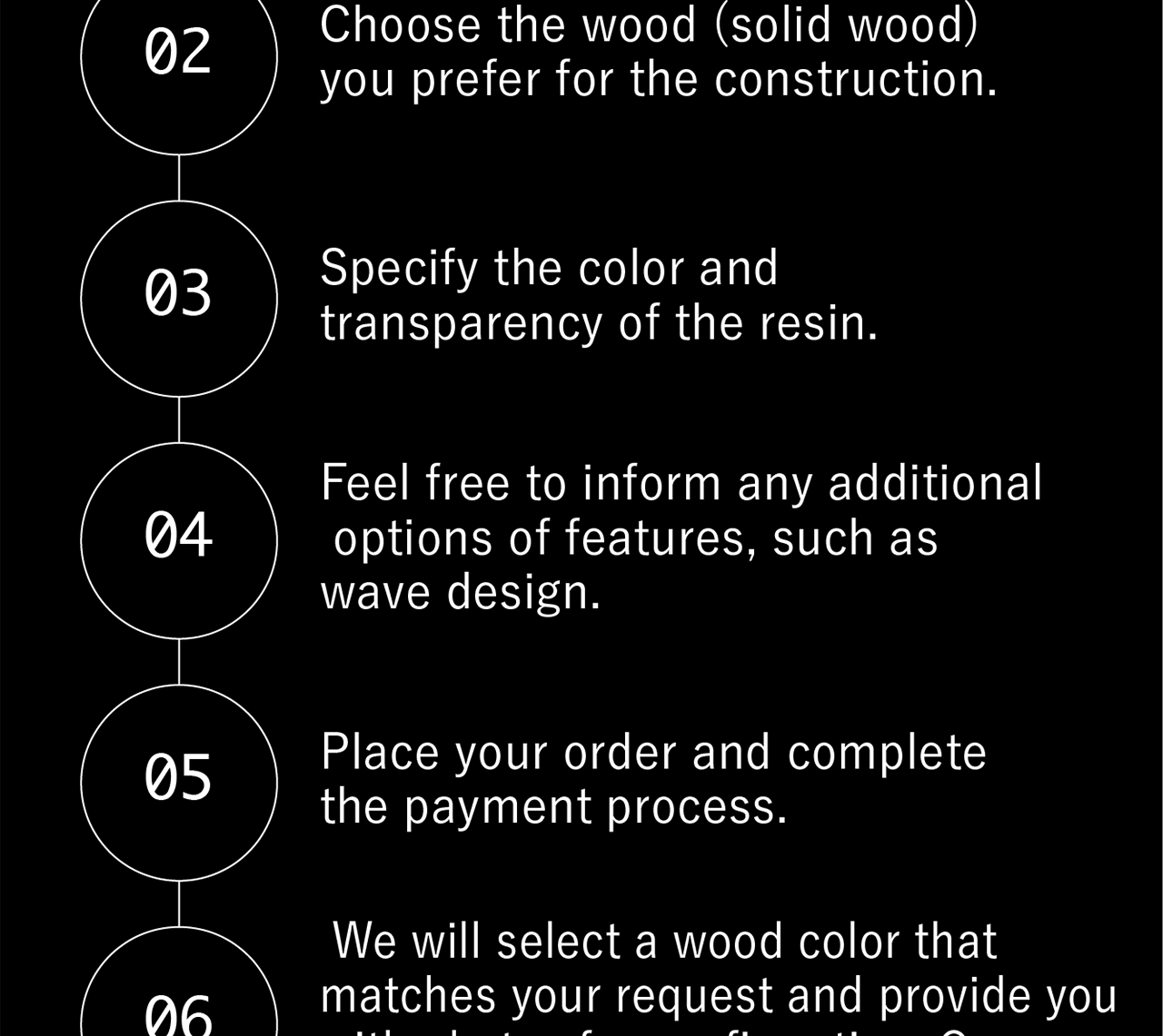 Let us know the specific dimensions you require for your table, including width, depth, and height.