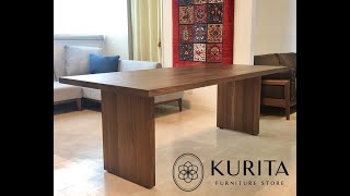 フジファニチアのPERCHE（ペルシエ）ウォールナット無垢材のテーブル　広島市西区商工センター　広島のインテリアショップ栗田家具