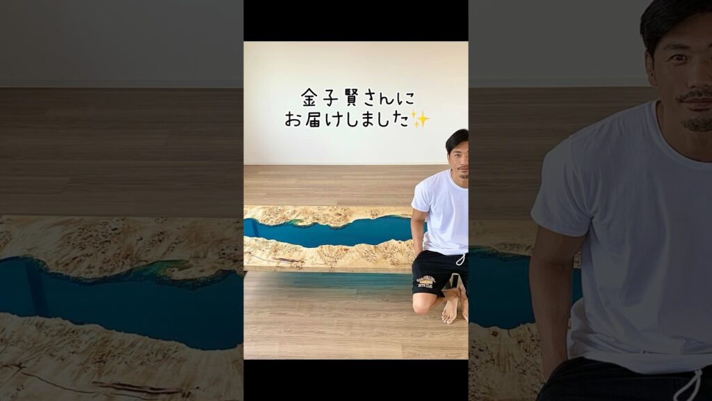 1分でポプラ一枚板×リバーテーブル！🌊🤙 #art #レジンアート #レジン #海レジン #shorts #リバーテーブル#rivertable