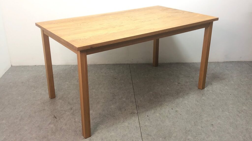 □ 無印良品 MUJI ダイニングテーブル 無垢材 オーク材 天然木 テーブル 机 ミーティングテーブル カフェ リビング 作業台 木製 □24041801